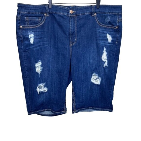 Melissa McCarthy Distressed Bermuda Shorts Size 28 - Picture 1 of 12
